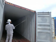 海上コンテナ内部の洗浄